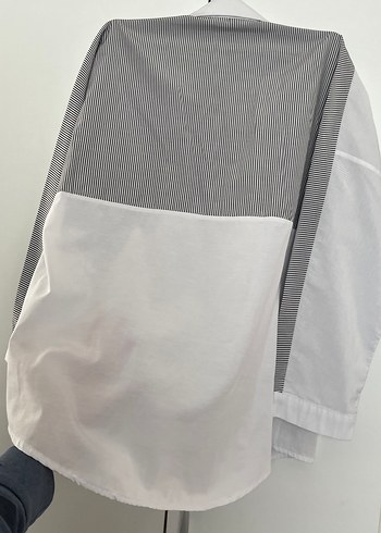 Düğmeli Beyaz Kadın Gömlek - Görsel 14