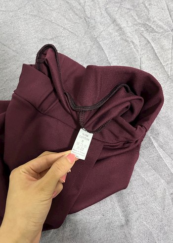 Bordo Hamile Eşofman Altı, Fermuarlı, Normal Boy - Görsel 2