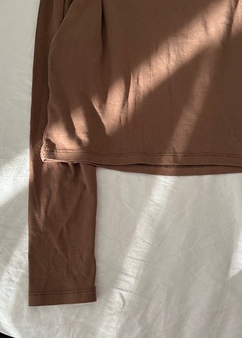 Kahverengi Uzun Kollu Baskılı Hamile Tişörtü - Görsel 12