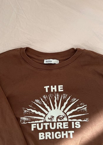 Kahverengi Uzun Kollu Baskılı Hamile Tişörtü - Görsel 7