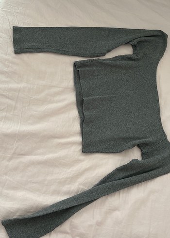 Gri V Yaka Kadın Triko Kazak - Görsel 11