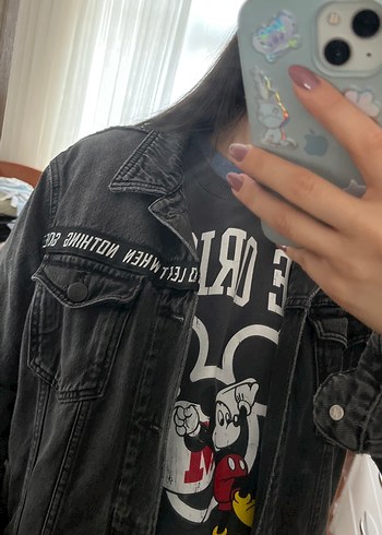 Siyah Düğmeli  Denim Ceket - Görsel 16