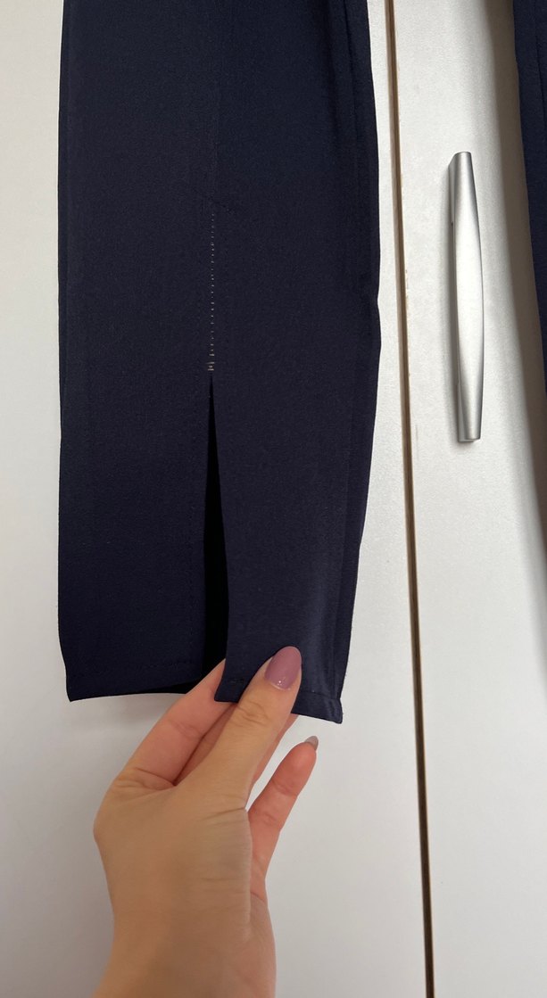 Lacivert  kumaş Kadın Pantolon - Görsel 3