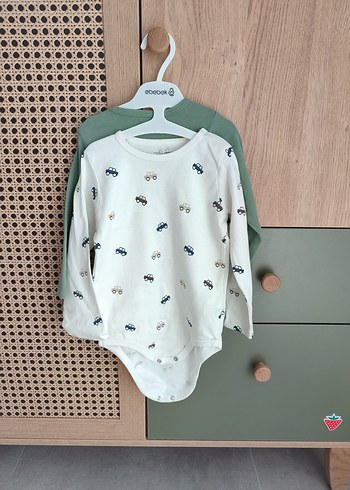 Bebek Erkek Uzun Kollu Baskılı Pamuklu Body 2 li