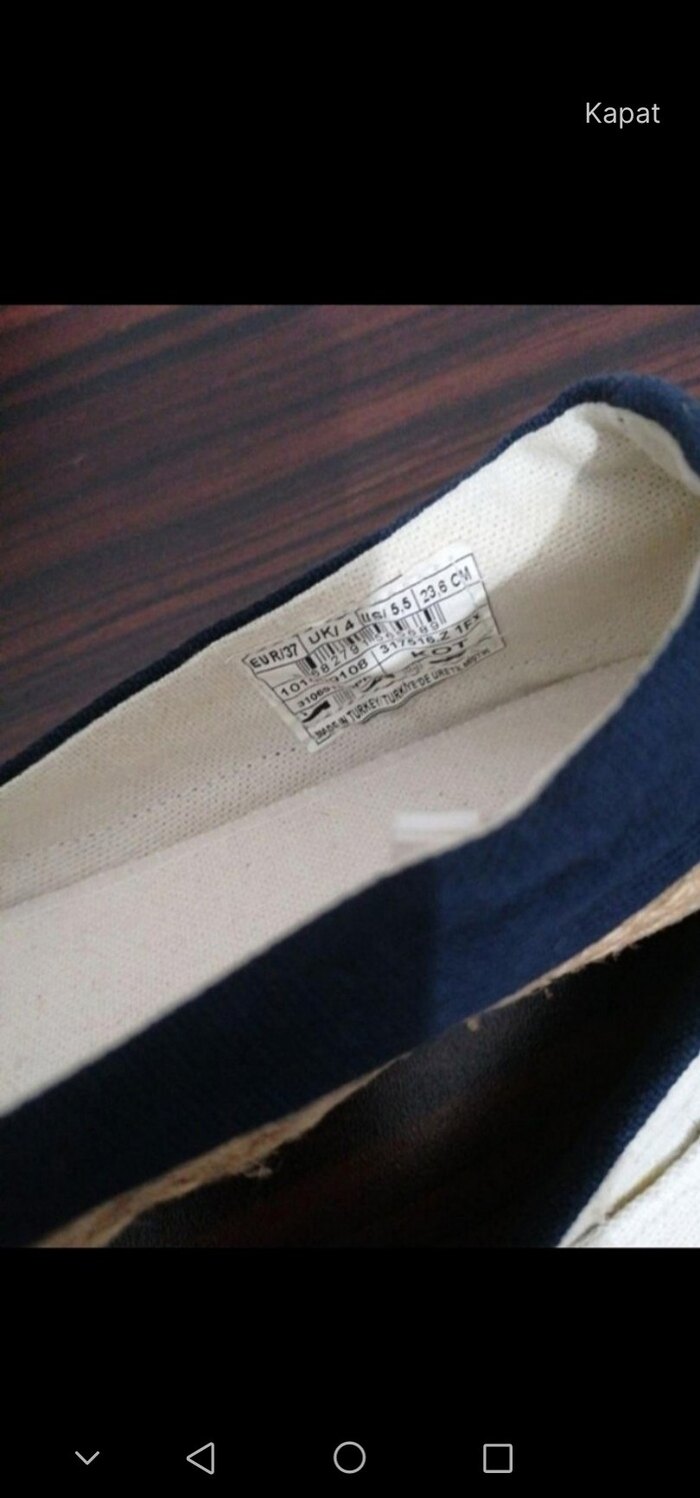 Lacivert Kadın Dolgu Topuklu Espadril - Görsel 3