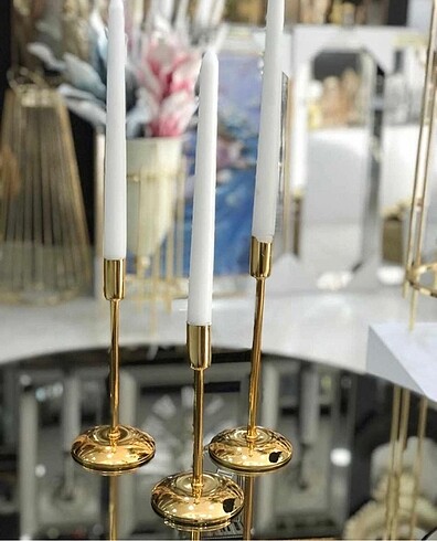 3lü gold şamdan