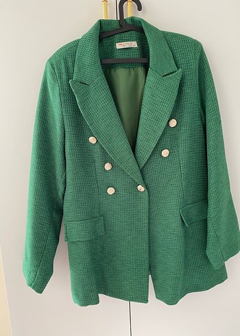 Düğmeli Yeşil Kadın Blazer Ceket