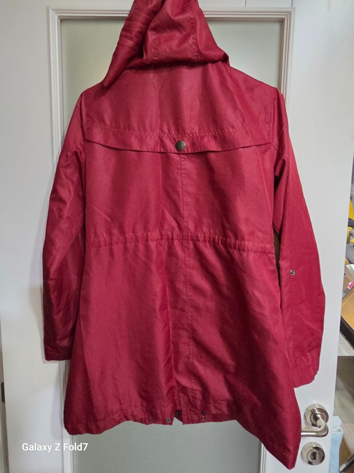 Bordo Fermuarlı 40 Beden Yağmurluk - Görsel 4