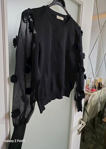 Kolları Tül Ponponlu Kazak 38 40 Beden - Görsel 3