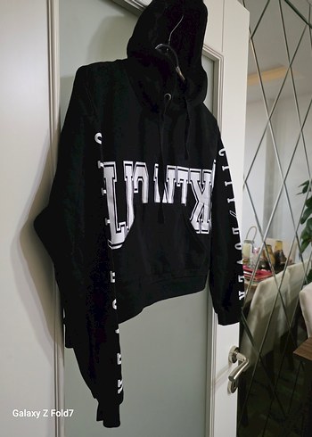 Jennyfer 36 Beden Kapüşonlu Crop Sweatshirt - Görsel 2