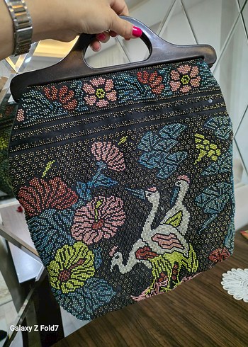 Boncuk İşlemeli Bohem Kadın Çanta - Görsel 2