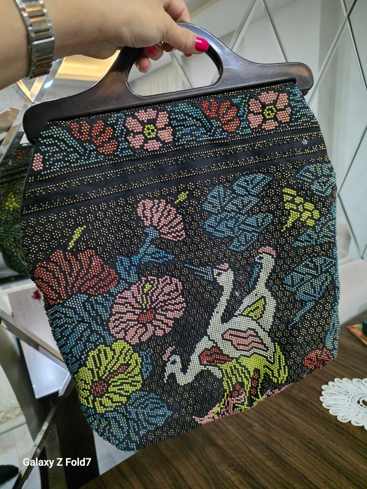 Boncuk İşlemeli Bohem Kadın Çanta - Görsel 2