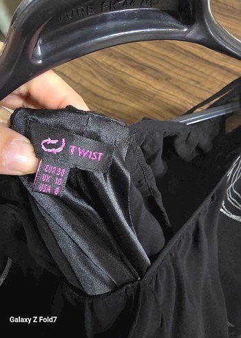 Twist 38 Beden Gece  Siyah Gotik Drapeli Abiye Elbise - Görsel 5