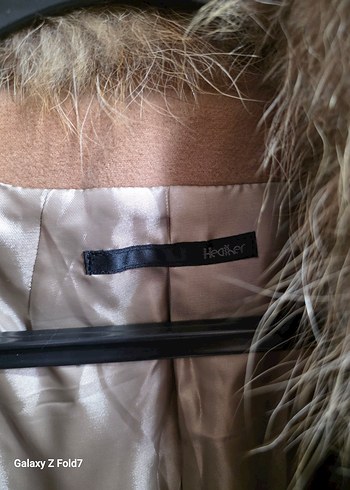 Kürklü Bej Midi Kadın Kaban 38 Beden - Görsel 5