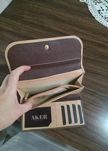 Aker Kahverengi Deri Kadın Portföy Cüzdan Yeni - Görsel 4