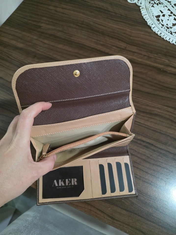 Aker Kahverengi Deri Kadın Portföy Cüzdan Yeni - Görsel 4