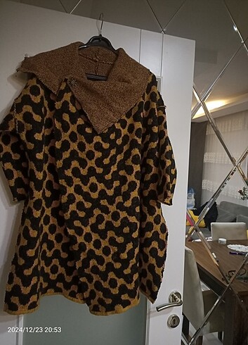 46 Beden kahverengi Renk Hırka Oversize