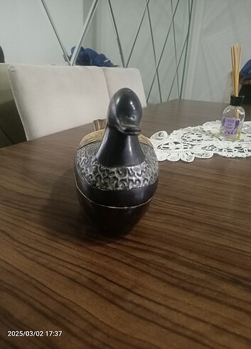 Beden kahverengi Renk El Yapımı Oymalı Ördek Kutusu Vintange