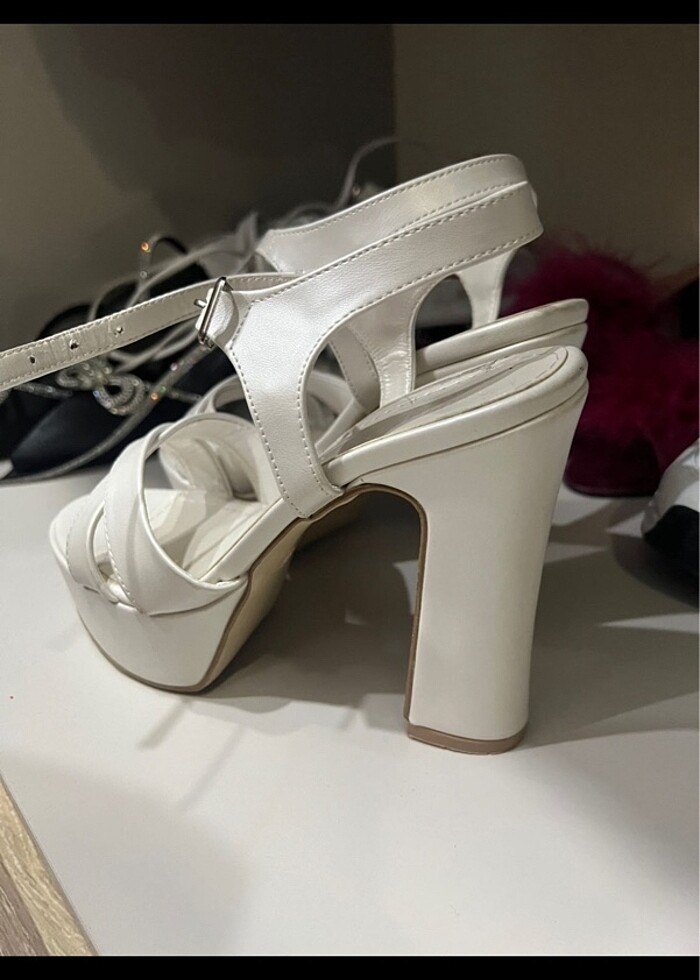 Platform topuk gelin ayakkabısı - Görsel 2