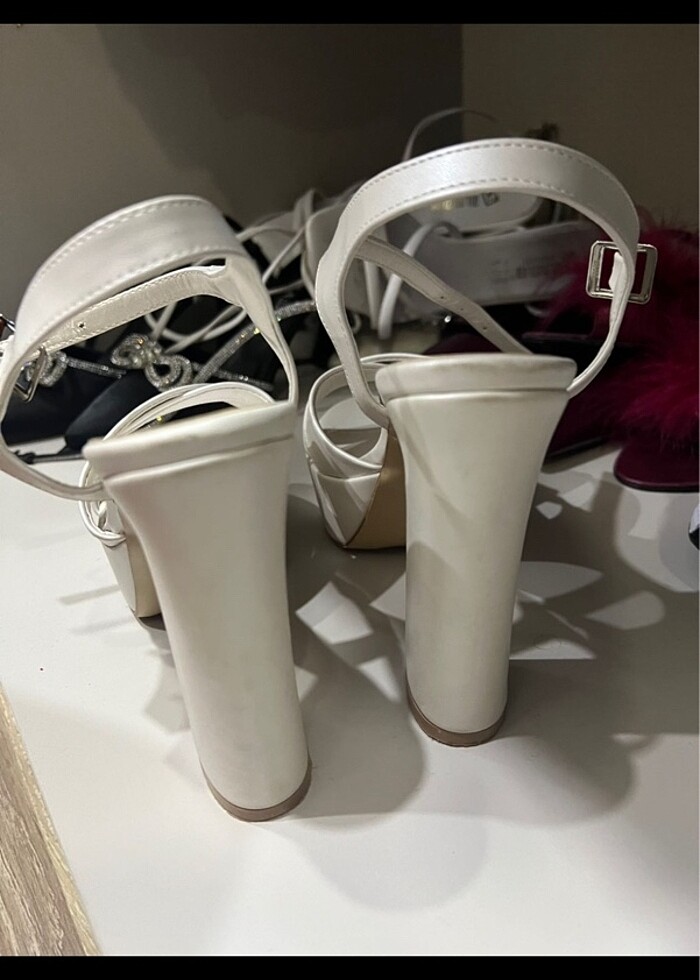 Platform topuk gelin ayakkabısı - Görsel 3