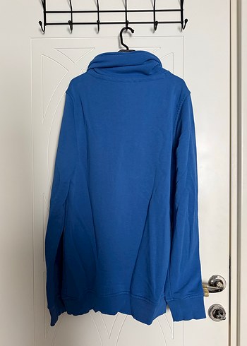 Mavi Yarım Fermuarlı Yaka Sweatshirt - Görsel 2