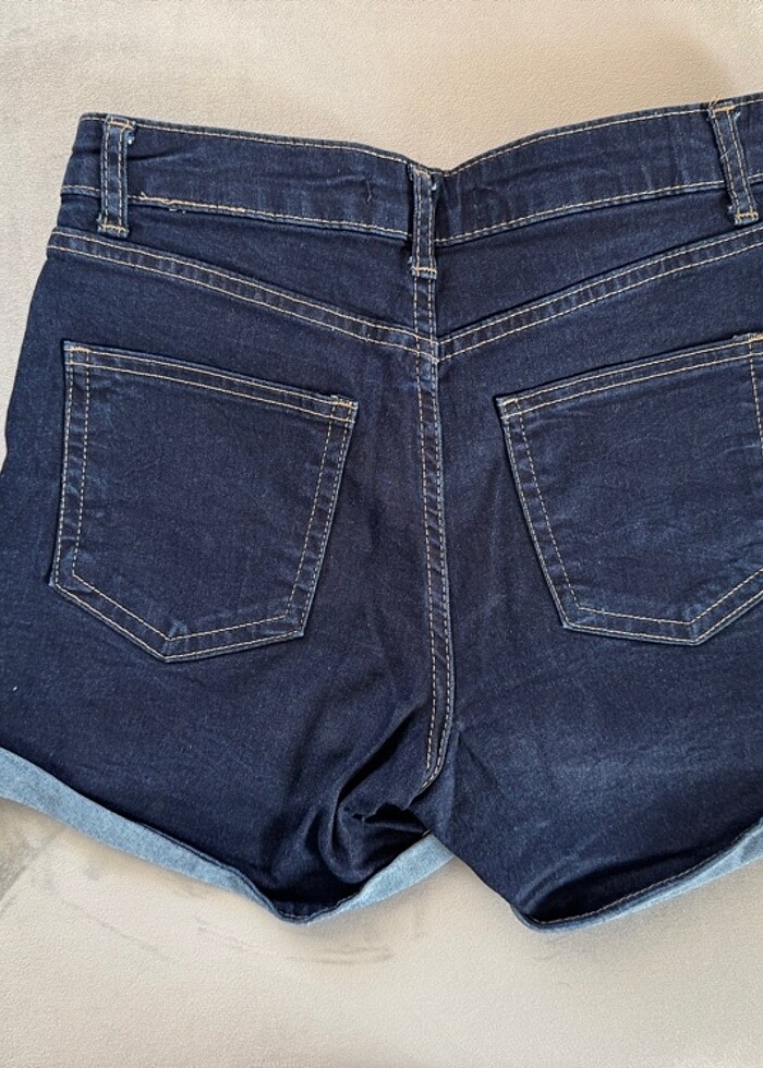 Defacto kadın lacivert kot şort - Görsel 3