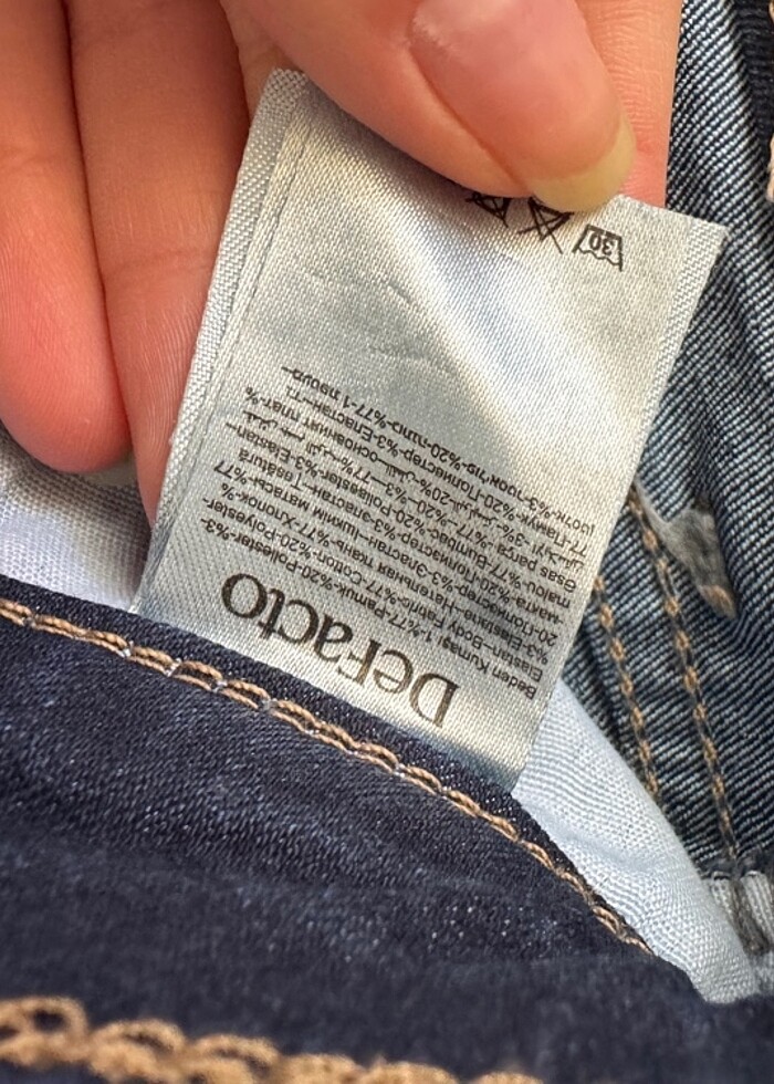 Defacto kadın lacivert kot şort - Görsel 5