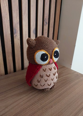 Beden Renk Renkli Kahverengi Örgü Baykuş Peluş Oyuncak