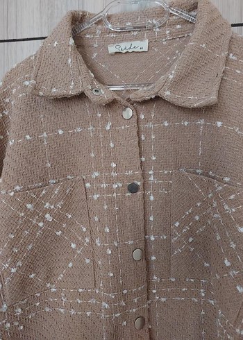 44 Beden camel Renk oversize çıtçıtlı gömlek -ceket