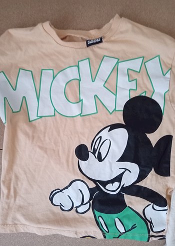 3 Yaş Beden LCW -disney Mickey Mouse Kısa Kollu Tişört ve Salopet