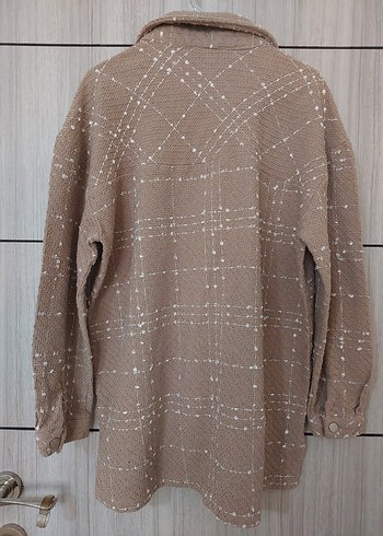 44 Beden camel Renk oversize çıtçıtlı camel gömlek