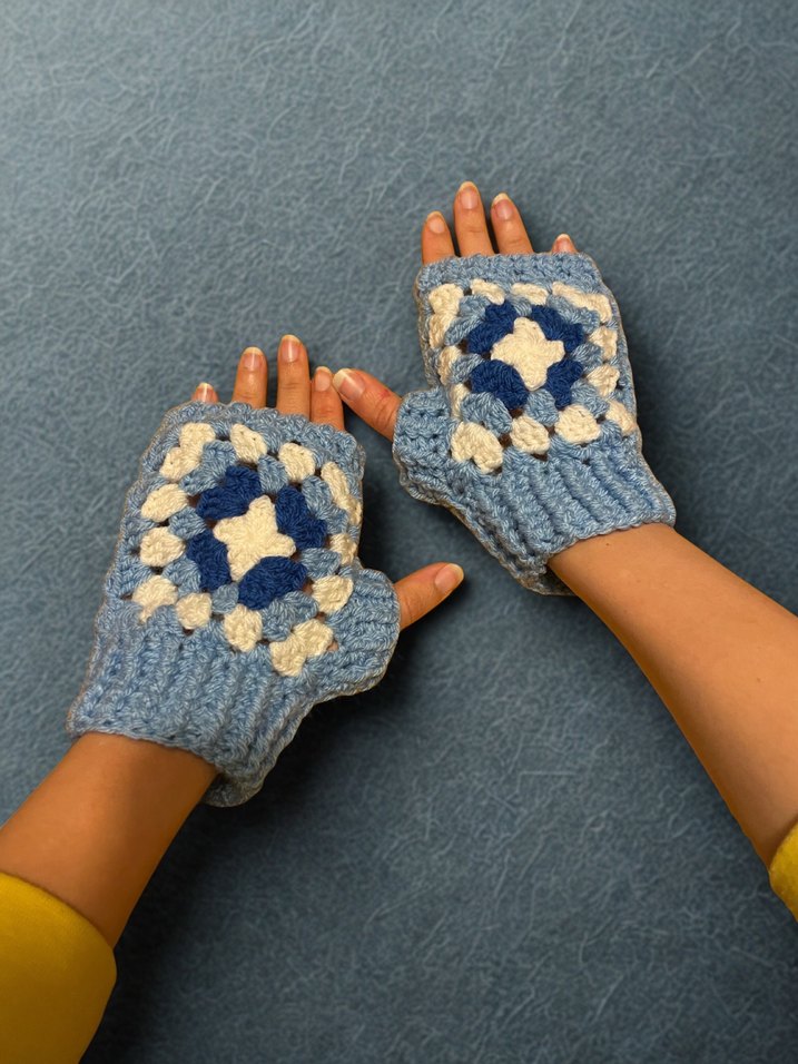 Motifli Örgü Eldiven - Görsel 2