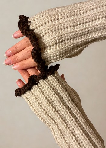 Bohem Örgü Parmaksız Eldiven - Görsel 3