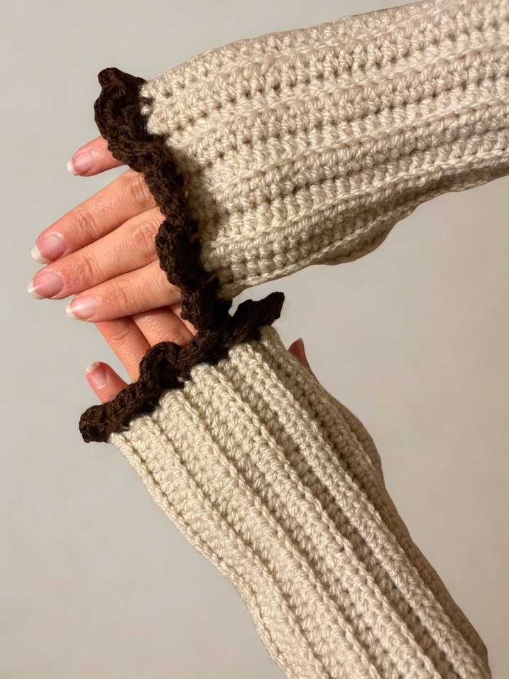 Bohem Örgü Parmaksız Eldiven - Görsel 3