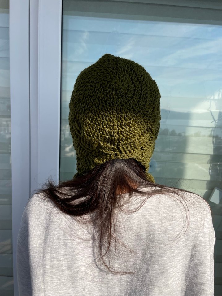 Kadın Haki Kore Tarzı Örgü Bere - Görsel 4