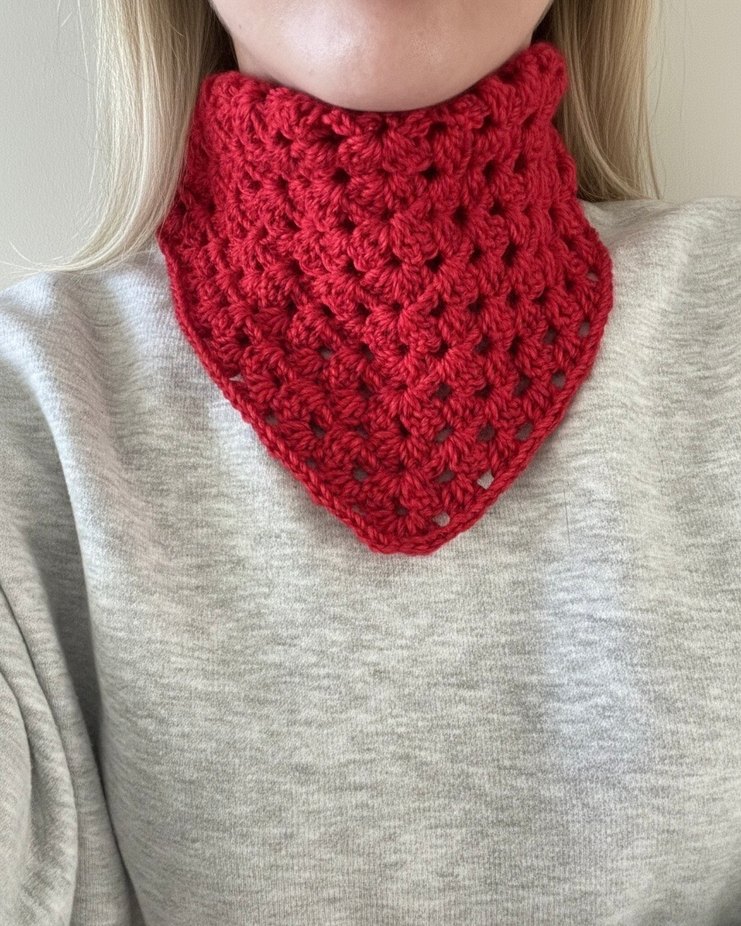 Kırmızı Örgü Bohem Saç Bandı - Görsel 3