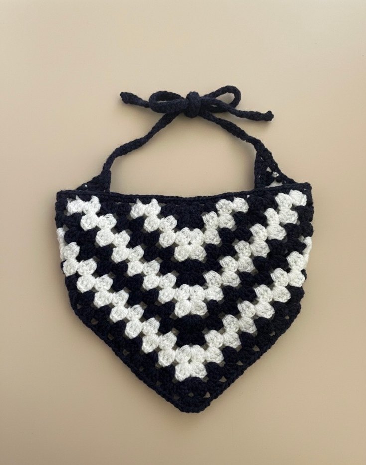 Örgü Beyaz Laciver Saç Bandı - Görsel 4