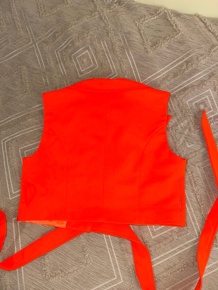 Turuncu Kemerli Kolsuz Mini Yelek - Görsel 3