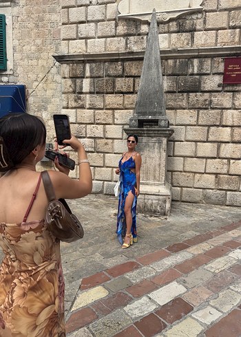 Mavi Bohem Uzun Elbise - Görsel 3