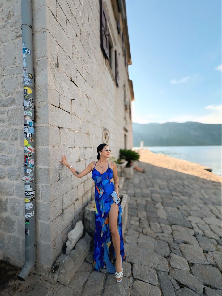 Mavi Bohem Uzun  Elbise - Görsel 5