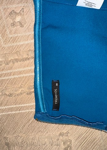 Mavi Pliseli Straplez Mini Büstiyer - Görsel 3