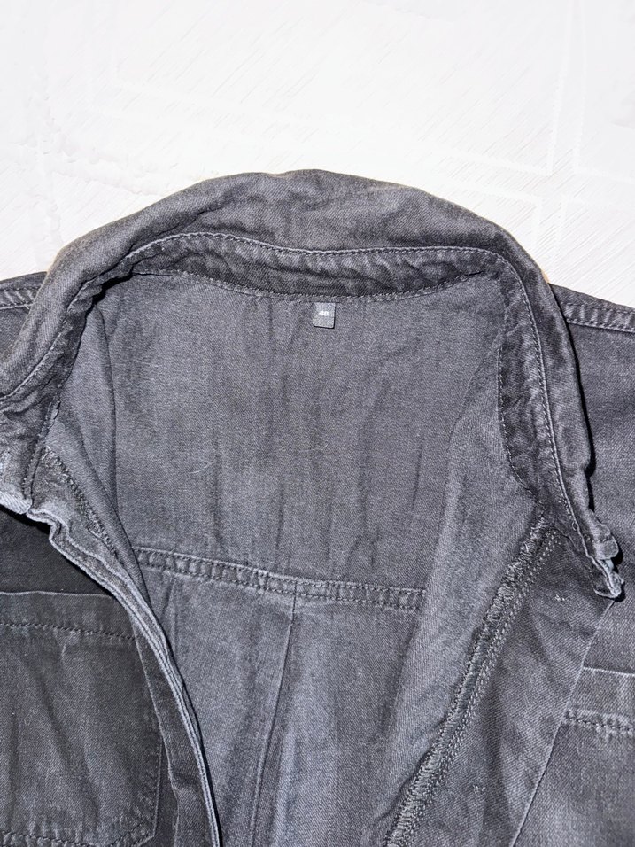 Düğmeli Siyah Denim Kısa Tulum - Görsel 4