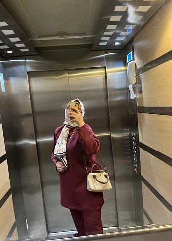 Bordo Uzun Kollu Scuba kumaş Kadın Takım