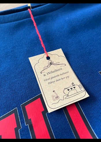 Mavi Baskılı Kadın Sweatshirt - Görsel 4