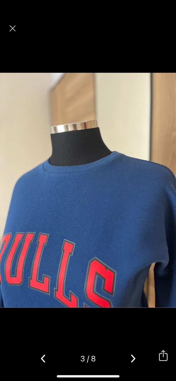 Mavi Baskılı Kadın Sweatshirt - Görsel 2