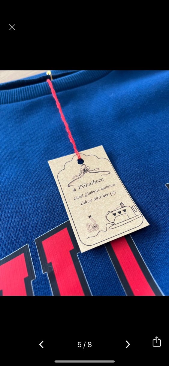 Mavi Baskılı Kadın Sweatshirt - Görsel 4