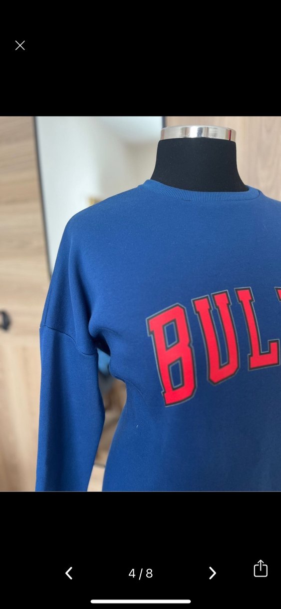 Mavi Baskılı Kadın Sweatshirt - Görsel 3