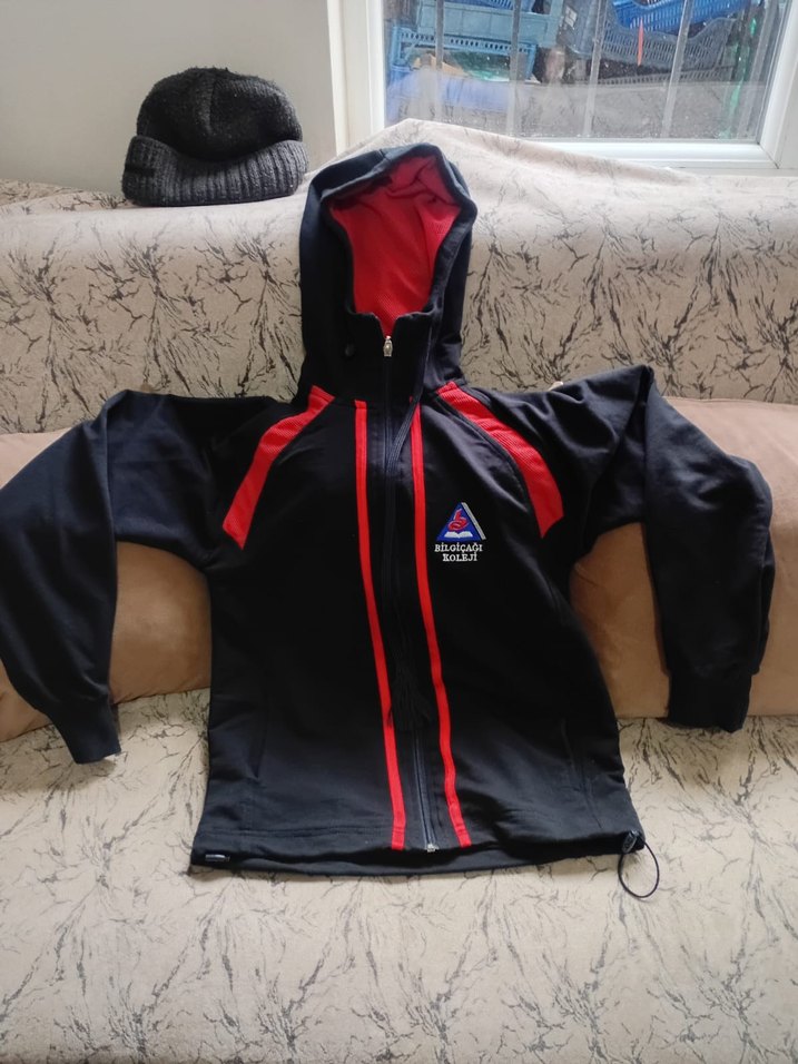 Kırmızı Detaylı Fermuarlı Erkek çoçuk Polar Sweatshirt - Görsel 2