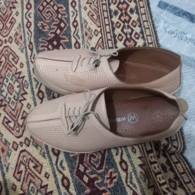 Bej Bağcıklı Kadın Dolgu Topuklu Ayakkabı - Görsel 2