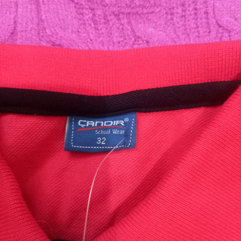 Kız Çocuk Kırmızı Polo Tişört - Görsel 4